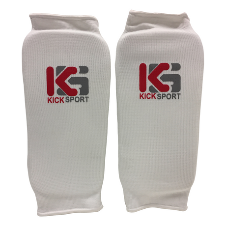 Kicksport Shin Supports Elasticated - White Adult - Medium - Medium