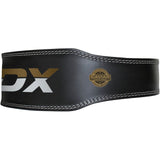 BELT 6" LEATHER BLACK GOLD-S - GOLD,SMALL