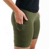 SWEAT WOMEN'S SHORTS W1 ARMY GREEN-L - ARMY GREEN,LARGE