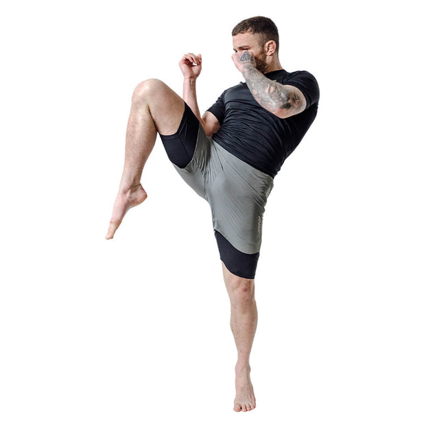 MMA SHORTS T16 GREY/BLACK-3XL - GREY/BLACK,3XL