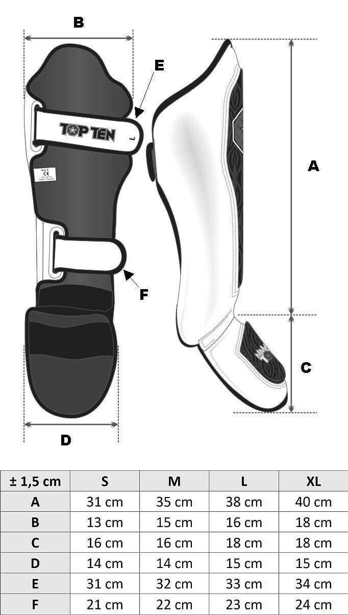 TOP TEN Shin/Instep Protector "Triangle II" Black/Green (32191-95) - S - S