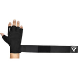 GYM WEIGHT LIFTING GLOVES W3 BLACK WITH EVA PADDING-M - BLACK,MEDIUM