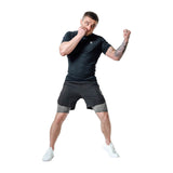 MMA SHORTS T16 BLACK/GREY-S - BLACK/GREY,SMALL