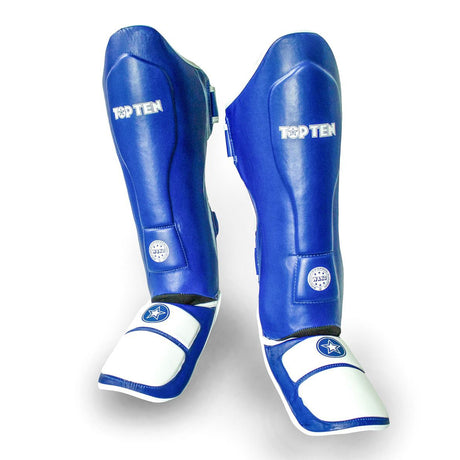 TOP TEN Shin/Instep Protector "Lowkick" WAKO Approved (32175) - Blue - S - Blue,S