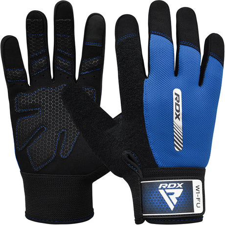 GYM WEIGHT LIFTING GLOVES W1 FULL BLUE-XL - BLUE,XL