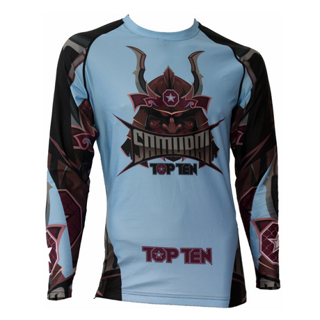 TOP TEN Rash Guard "Samurai" Long sleeve - Blue/Black (14142-69) - Small - Small