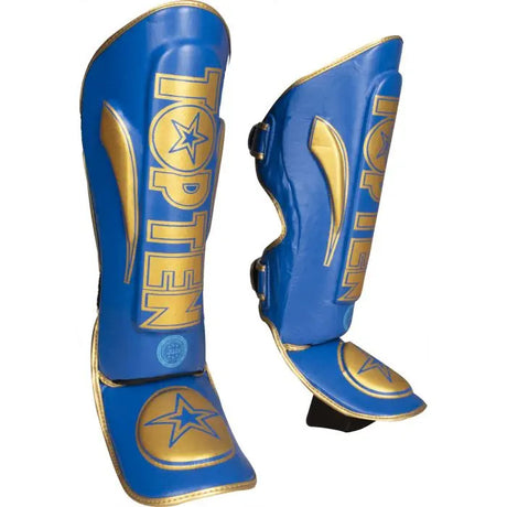 Schienbeinschutz „Star Light WAKO“ - Blue-Gold,XS