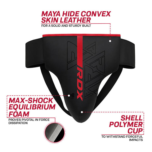 GROIN GUARD REX F6 MATTE RED-M - MEDIUM