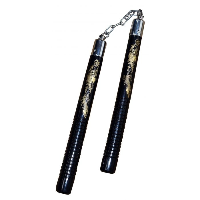 NUNCHAKU 12" BB GOLD DRAGON