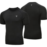 CLOTHING T15 COMPRESSION RASH GUARD BLACK HALF-S - SMALL