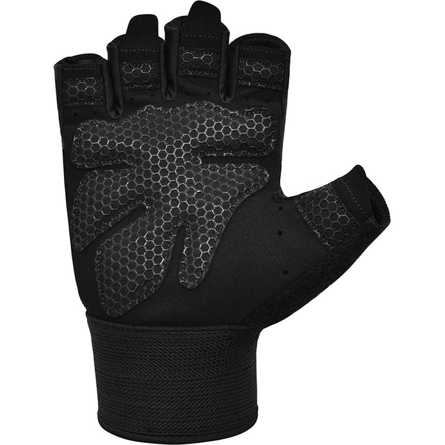 GYM WEIGHT LIFTING GLOVES W1 HALF BLACK-M - BLACK,MEDIUM