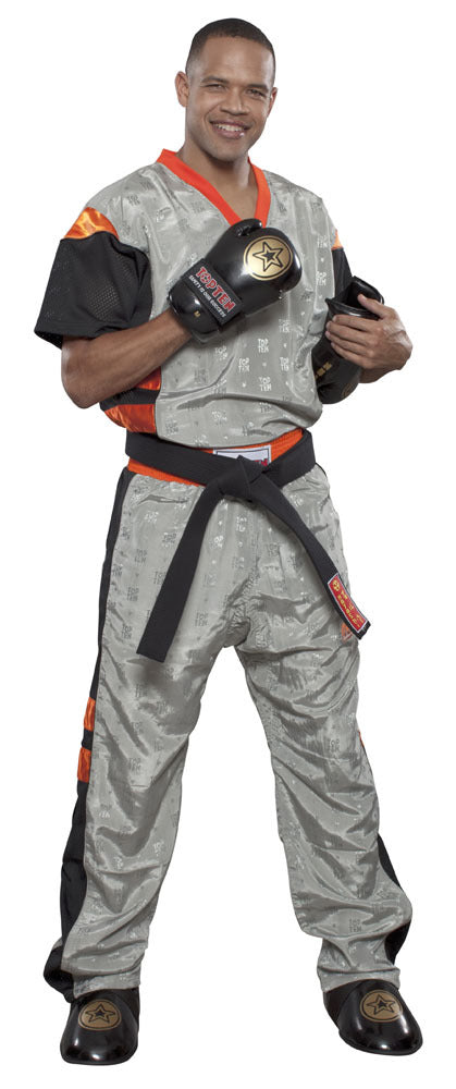 PQ Mesh Uniform "Neon Ltd" Grey/Orange (1681-39) - 160cm - 160cm