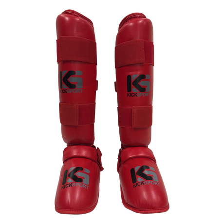 Kicksport Karate Shin-Instep WKF Style - Red (KSKSI-04)