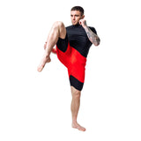 MMA SHORTS T16 RED/BLACK-M - RED/BLACK,MEDIUM