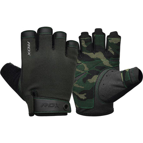 GYM TRAINING GLOVES T2 HALF ARMY GREEN PLUS