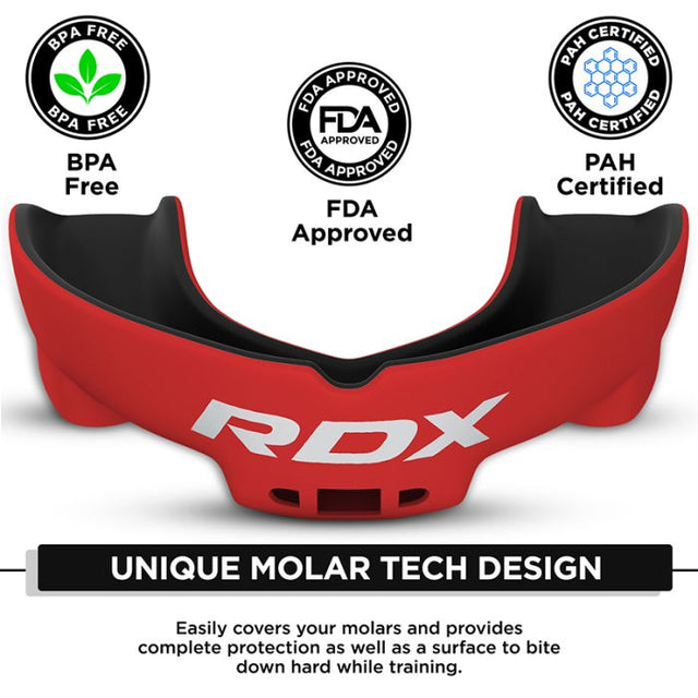 MOUTH GUARD ADULT RED/BLACK - RED/BLACK,ADULT