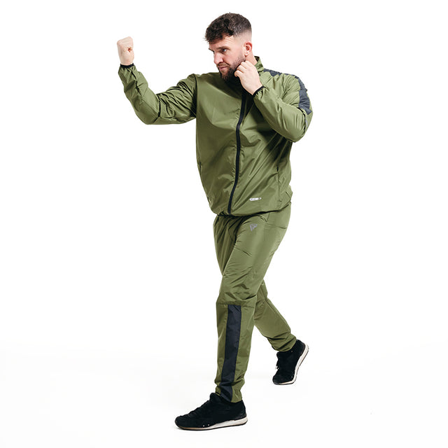 CLOTHING SAUNA SUIT C1 ARMY GREEN-L - ARMY GREEN,LARGE