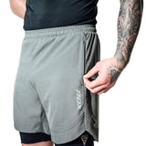 MMA SHORTS T16 GREY/BLACK-XL - GREY/BLACK,XL