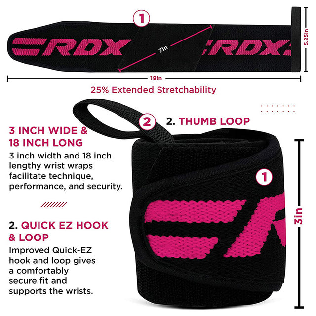 GYM WRIST WRAP PINK PRO - PINK