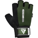 GYM WEIGHT LIFTING GLOVES W1 HALF ARMY GREEN-L - ARMY GREEN,LARGE