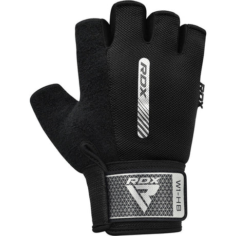 GYM WEIGHT LIFTING GLOVES W1 HALF BLACK-S - BLACK,SMALL