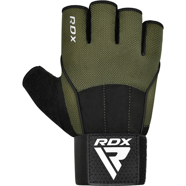 GYM WEIGHT LIFTING GLOVES W3 ARMY GREEN WITH EVA PADDING-L - ARMY GREEN,LARGE