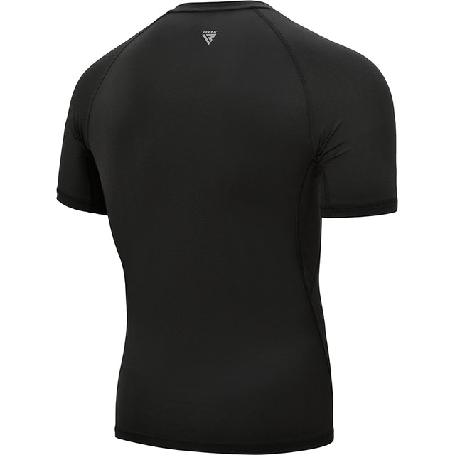 CLOTHING T15 COMPRESSION RASH GUARD BLACK HALF-L - LARGE