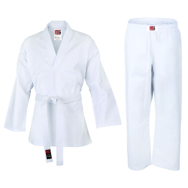 Kicksport Student V-NECK Uniform WHITE - CHILD 100cm/110cm (KSVNWC) - 0000/100cm - 0000/100cm