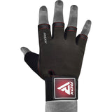 GYM TRAINING GLOVES T2 HALF RED PLUS-L - Large