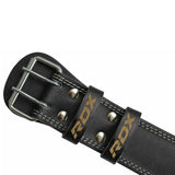 BELT 6" LEATHER BLACK GOLD-XL - GOLD,XL