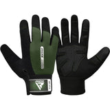 GYM WEIGHT LIFTING GLOVES W1 FULL ARMY GREEN-S - ARMY GREEN,SMALL