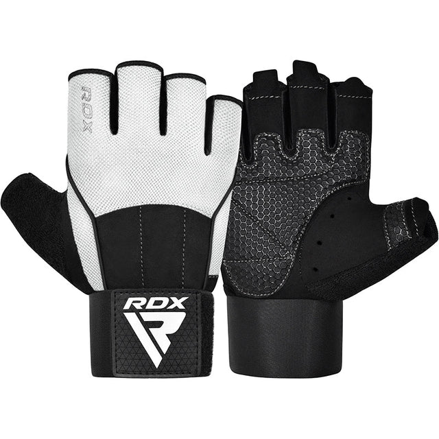 GYM WEIGHT LIFTING GLOVES W3 WHITE WITH EVA PADDING-XL - WHITE,XL