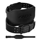 BELT 6" LEATHER FULL BLACK-2XL - BLACK,2XL