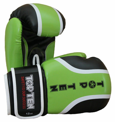 TOP TEN Boxing Gloves "Rallye" Green/Black 10oz/12oz/16oz (2274-95) - 10oz - 10oz