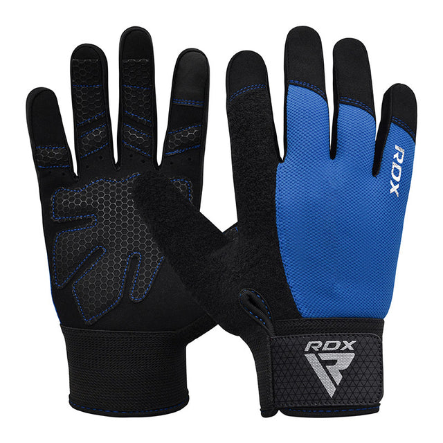 GYM WEIGHT LIFTING GLOVES W1 FULL BLUE PLUS-XL - BLUE,XL