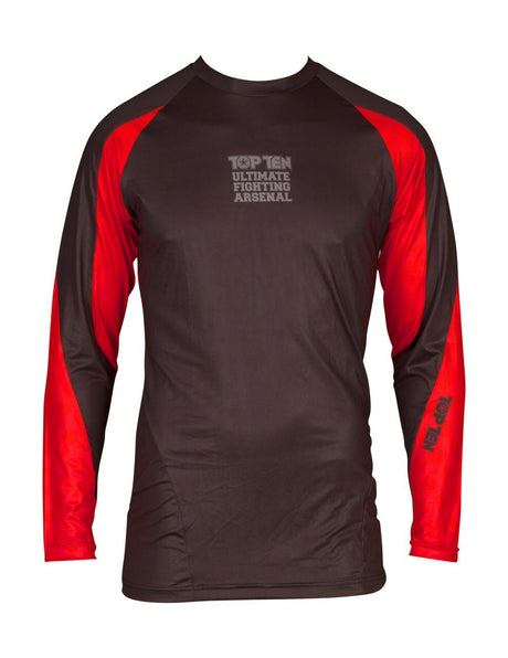 TOP TEN MMA Rash Guard "UFA" Black/Red (14111-97) - S - S