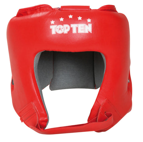 TOP TEN "A.I.B.A." Boxing Head Guard - with label - Red (4069-4) - S - S