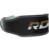 BELT 4" LEATHER BLACK GOLD-XL - BLACK GOLD,XL