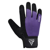 GYM WEIGHT LIFTING GLOVES W1 FULL PURPLE PLUS-L - PURPLE,LARGE