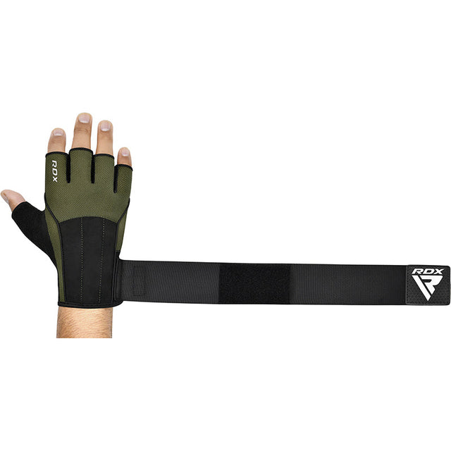 GYM WEIGHT LIFTING GLOVES W3 ARMY GREEN WITH EVA PADDING-M - ARMY GREEN,MEDIUM