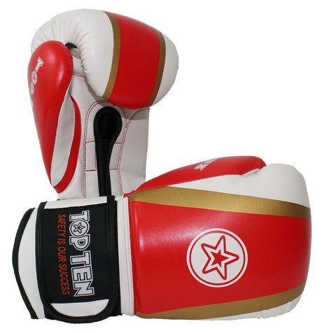 TOP TEN Boxing Gloves "Star & Stripes" Red - 10oz/12oz (25171-40) - 10oz - 10oz