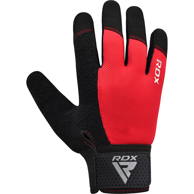 GYM WEIGHT LIFTING GLOVES W1 FULL RED PLUS-S - RED,SMALL