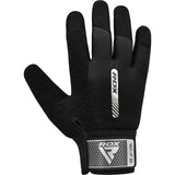 GYM WEIGHT LIFTING GLOVES W1 FULL BLACK-L - BLACK,LARGE