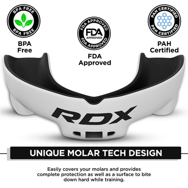 MOUTH GUARD ADULT WHITE/BLACK - WHITE/BLACK,ADULT