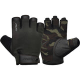 GYM TRAINING GLOVES T2 HALF BROWN PLUS-L - Large