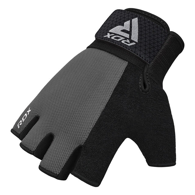 GYM WEIGHT LIFTING GLOVES W1 HALF GRAY PLUS-S - GRAY,SMALL