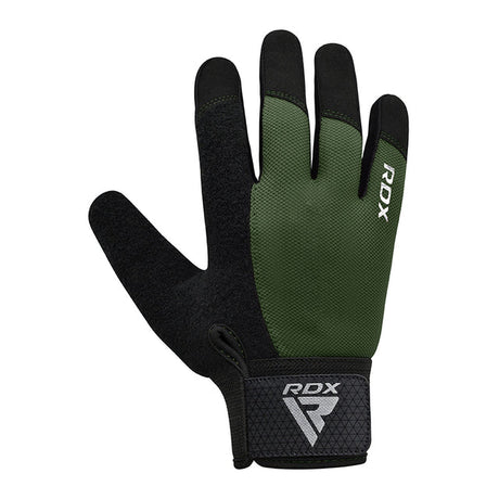 GYM WEIGHT LIFTING GLOVES W1 FULL ARMY GREEN PLUS-M - ARMY GREEN,MEDIUM