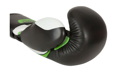 TOP TEN Boxing Gloves "Stripe" Black/Green - 8oz, 10oz & 12oz (2273-95) - 8oz - 8oz