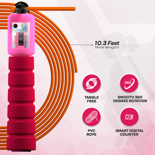 SKIPPING ROPE KIDS PLASTIC ABS PINK-10FT (17590) - PINK