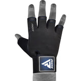 GYM TRAINING GLOVES T2 HALF BLUE PLUS-L - Large